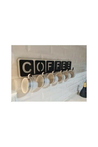 Pey Aksesuar Coffee Yazılı Mutfak Fincan Ve Kupa Askılığı 45cm X 10cm 45 X 10