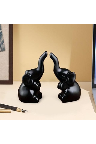 1 Çift Fil Çifti Heykeli Reçine Seven Fil Figürini Masaüstü Fil Heykeli Yüzük Tutucu Kadınlar Çiftler İçin Hediye Ev Dekoru