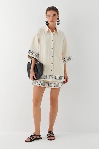 Şortlu Bambu Takım Bej Bej