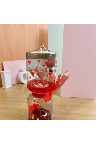 Aşk Ölçer Romantik Kalpli Dekoratif Cam Obje