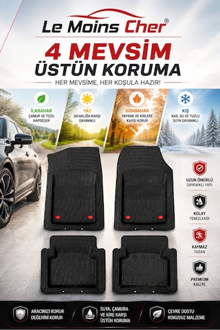 Kia Ceed Cool Havuzlu Oto Paspası Kaymaz Taban Dayanıklı Joker Siyah