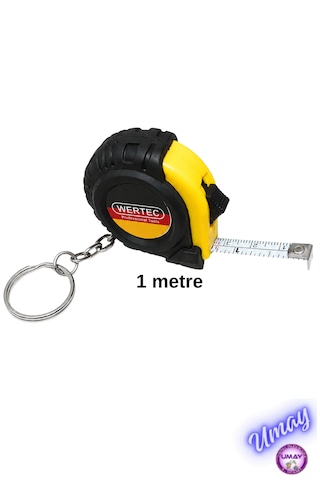 Kilit Mekanizmalı 1 Metre Mini Şerit Metre Taşınabilir Mezura Ölçü Metresi 3,3 X 3,3 Cm 1 M