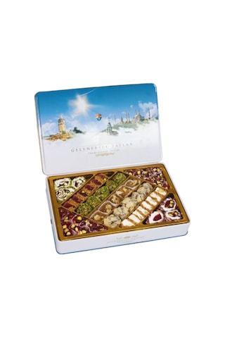 Tuğba Kuruyemiş Geleneksel Tatlar Metal Kutu Lokum 540gr Turkish Delight