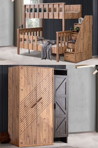 Ranza, Deluxe Ayrılabilir Ranza Elit 3 Kapılı Dolap 90 X 190 CM
