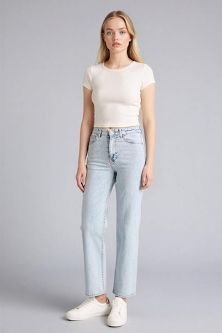 Defacto Comfort Straıght Yüksek Bel Bilek Boy Jean Yıkamalı Pantolon F2150ax26spnm39 Mavi-nm39