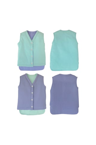 Müslin Bebek Yelek Organik 3 - 4 Yaş Mavi