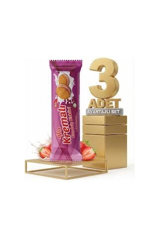 Afia Çilek Kremalı Sandviç Bisküvi 3x60 Gr
