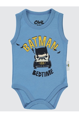 Batman Civil Baby Erkek Bebek Çıtçıtlı Badi 1-18 Ay Açık İndigo Açık İndigo