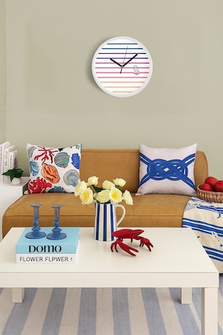 Modern Tasarım Duvar Saati - 35cm - Önü Camlı Beyaz Kasa - Sessiz Mekanizma-jh0620 Beyaz