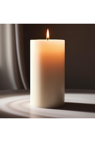 Soya Parafinli Beyaz 1 Adet 70-80 Saat Yanma Süreli Çap:10 Cm Boy:10 Silindir Blok Mum Beyaz Beyaz