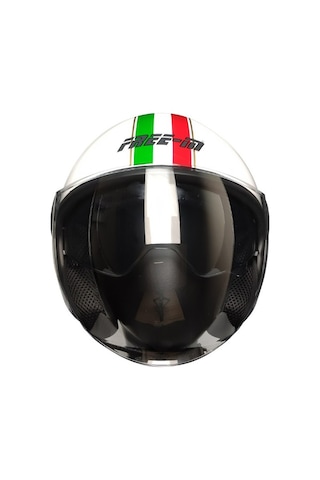 Fr612 Italy Motosiklet Kaskı Güneş Vizörlü Yarım Açık Motorcu Kask Çok Renkli