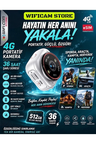 4g Akıllı Taşınabilir Portatif Mini Güvenlik Kamerası Dahili E-sim Teknolojisi