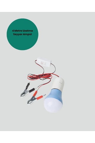 Timsah Kıskaçlı 12v Led Ampul Kamp Ve Acil Durum Lambası Cn