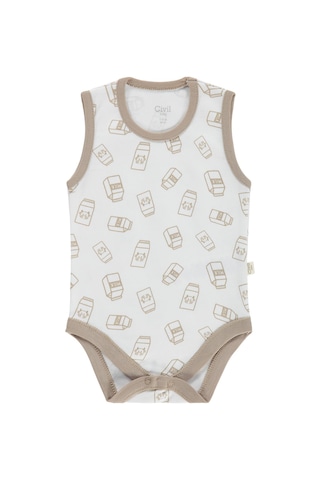 Civil Baby Milk Baskılı 2'li Set 3-18 Ay Çıtçıtlı Badi - Ekru