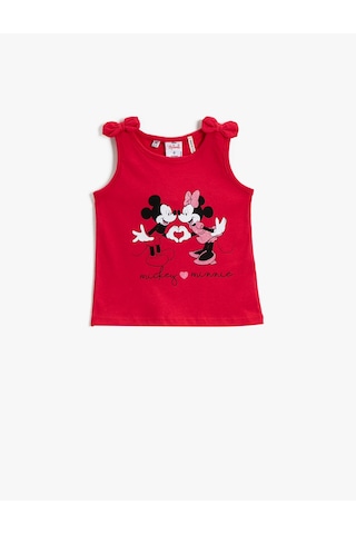 Koton Mickey Mouse Lisanslı Atlet Pamuklu Kırmızı 1ymg39275ak