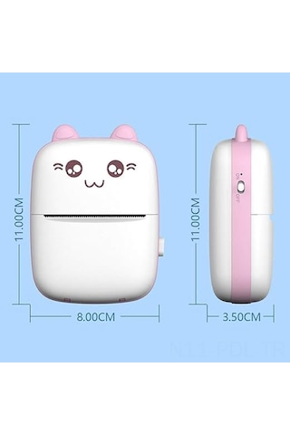 Padalink Pembe Mini Isı Yazıcı - 57mm, Bluetooth, 200dpi, Etiket/liste Yazdırma, 1 Adet Isı Kağıdı, Taşınabilir, Usb