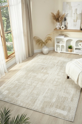 Mariesse Home Wool Serisi Bukleli Yumuşak Dokulu İskandinav Dokuma Halı 1085-krem