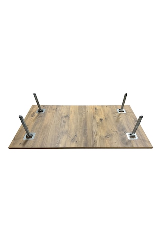Ratemo Katlanabilir Yer Masası Yer Sofrası 119x69 Cm Metal Boru Ayaklı, Kulanıma Hazır Antik - Ceviz