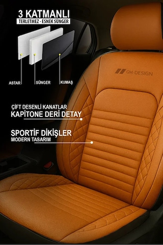 Mercedes-benz /8 W114 280 E 114.062 185 Hp 1973 Uyumlu İstanbul Serisi Deri Taba Oto Kılıfı Tam Set