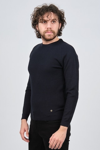 Çizgi Triko Erkek Bisiklet Yaka Slim Fit Kazak 42554259 Lacivert Lacivert