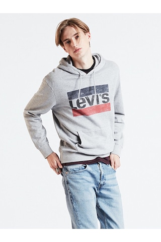 Sport Graphic Hoodie Gri