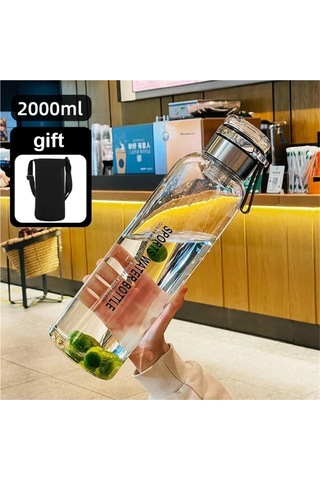 Maiyame 2l Borosilikat Cam Suluk, Sıcaklık Yalıtımı Ve Damlacık Önleyici Kapaklı, Dış Etkinlikler İçin Çay/su Depolayıcı Şeffaf