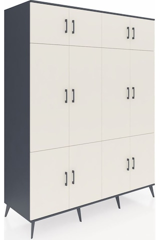 Kronos Gardrop 10 Raflı 12 Kapaklı 2 Askılı 176x59x221 Antrasit-aytaşı/antrasit Aytaşı/antrasit