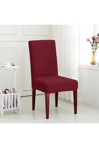 Şarap Kırmızısı 1/2/4/6 Adet Elastik Sandalye Örtüleri Spandex Yemek Sandalyesi Slipcover Yemek Odası Düz Renk Sandalye Kılıfı Düğün Otel Ziyafet İçin 1-pcs