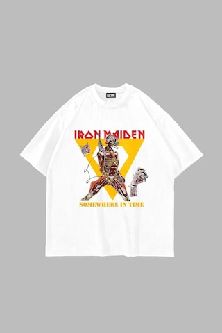 Startmore Adrift Somewhere In Time Baskılı Oversize Unisex Beyaz Beyaz