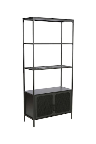 Adore Gaming Cage Metal Kitaplık - Siyah 80x177x36 Cm