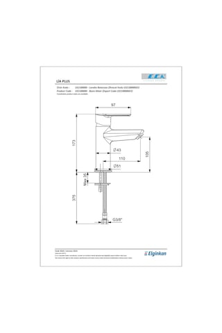 Eca Lıa Plus Lavabo Batarya 102188886 Krom