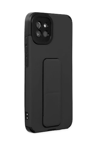 Gld-spt- Newface Samsung Uyumlu Galaxy A03 Kılıf Mega Standlı Silikon - Siyah