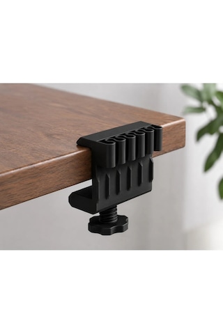 Veriqo 3d Masa Kenarı Kablo Düzenleyici Kablo Tutucu Kelepçeli Şarj Kablosu Organizeri Usb Type-c Lightning Masaüstü Kablo Sabitleyici Siyah