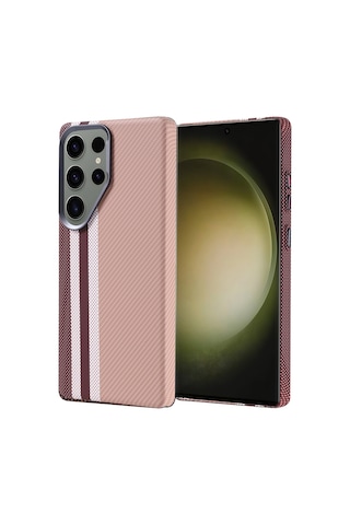 Samsung Uyumlu Galaxy S25 Ultra Kılıf Ultra İnce Magsafe Karbon Fiber Görünümlü İnce Hafif Systemcom Siyah