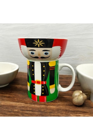 Happy New Year Porselen Kupa Ve Kase Seti 320 Ml Kupa & 11 Cm Kase Çok Renkli