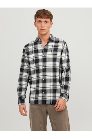 Jack & Jones Jack&jones Rahat Kesim Beyaz-siyah Erkek Gömlek 12227596 001