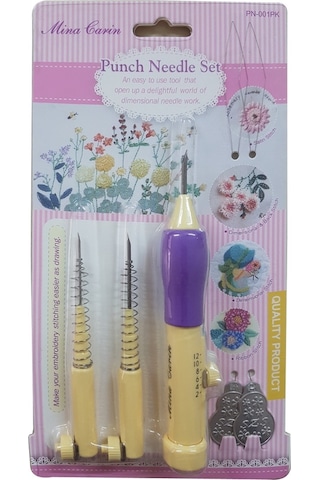 Mina Carin Marka Punch İğnesi Seti, 3 Farklı İğne Ve İplik Geçirici