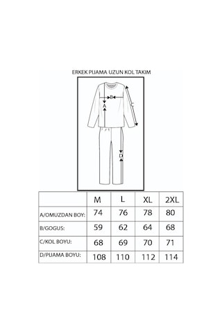 Rindahomewear Lacivert Uzun Kollu Nakışlı Örme Erkek Pijama Takımı Lacivert