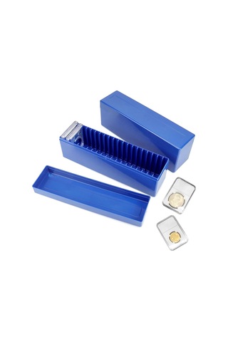 Anjiexun Adet Madeni Para Levha Saklama Kutusu 20 Levha Madeni Para Tutucuyla Uyumlu, Mavi Mavi