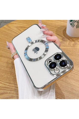 İphone 15 Pro Max Kılıf Kamera Lens Hoparlör Koruma Magsafe Şarj