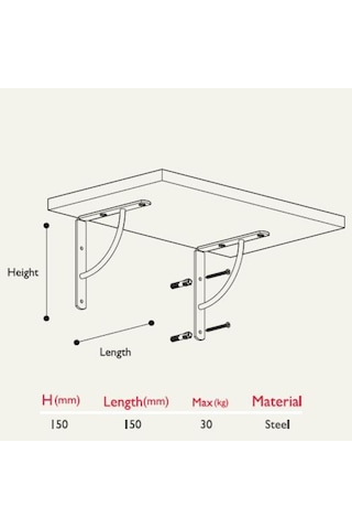 Gürçayhırdavat Raf Altı Metal 15*15Cm (2 Adet)