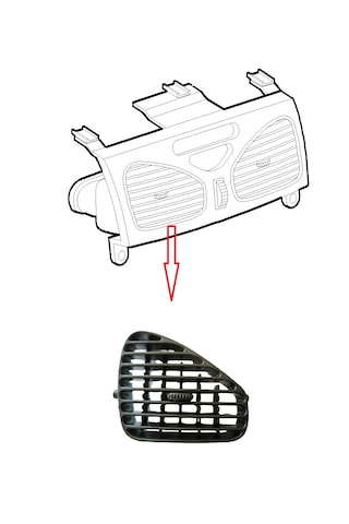 Palio Albea Siena Orta Sol Kalorifer Difüzörü Izgarası 100156716