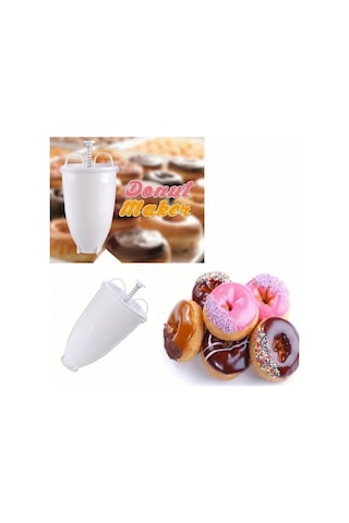 Maxaccess Beyaz Elektriksiz Donut Makinesi Evde Kolay Kızarmış Halka Tatlı Yapımı Hızlı Pişirme