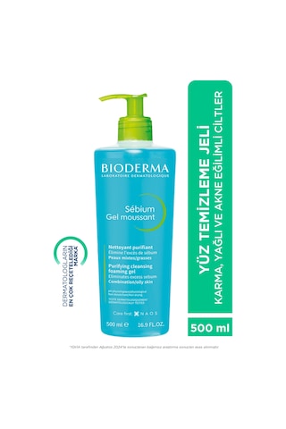 Sebium Karma, Yağlı Ve Akne Eğilimli Ciltler Sivilce, Siyah Nokta Karşıtı Yüz Temizleme Jeli 500 Ml