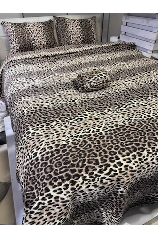 Leopar Desenli Battal Boy Pike 220x240 Cm Cesur Tarz, Hafif Konfor Çok Renkli