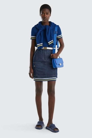 United Colors of Benetton Bn Cepli Denim Mini Etek Çok Renkli