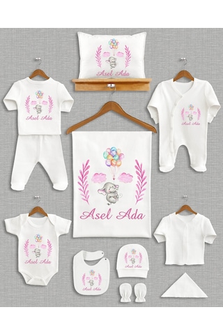 Bebeqon Bbqn1146 İsme Özel 11'li Organik Hastane Çıkışı Çok Renkli