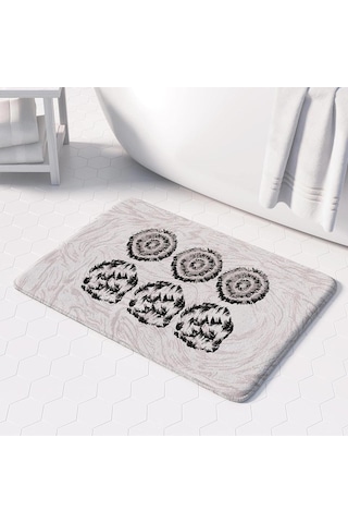 Sevimli Tasarımlı Mikrofiber 2'li Takım Banyo Paspası, Kaymaz Taban, Makinede Yıkanabilir 40x60 50x80 Genel