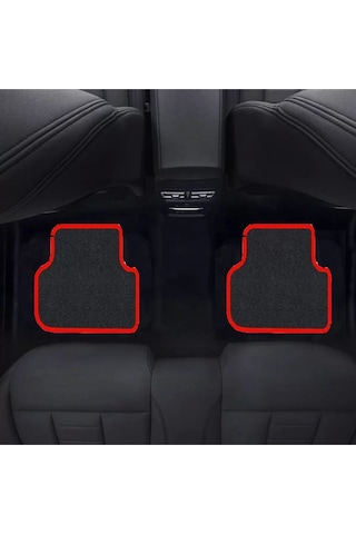 Toyota Auris 2006-2012 Siyah Halı Kırmızı Kenar Petek Topuk