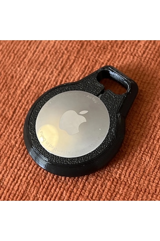 Apple Uyumlu AirTag İçin Dizayn Edilmiş Kılıf Anahtarlık Keychain Siyah